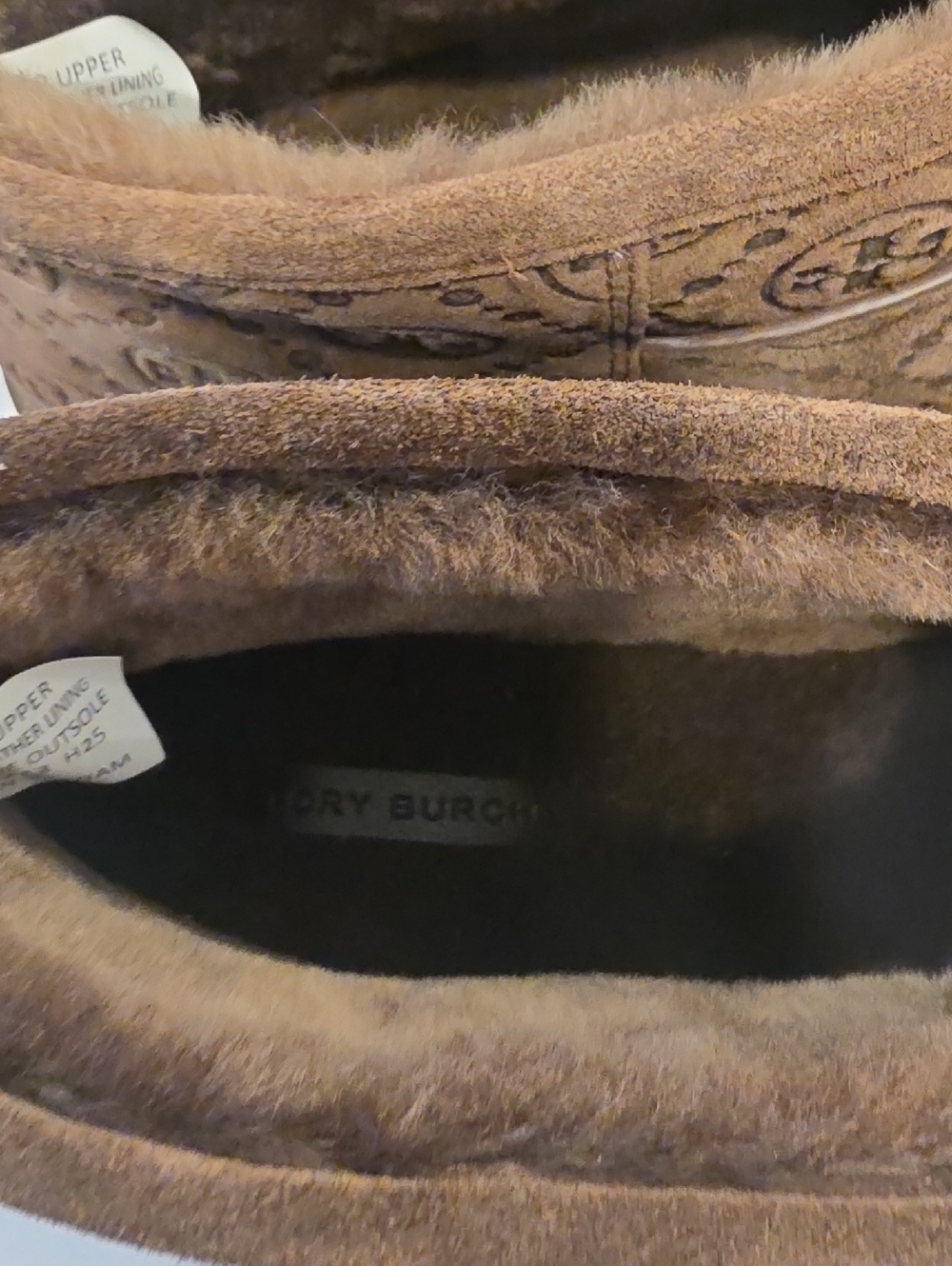 Tory Burch Brown Logo Quilted Shearling-Lined Ankle Boots  Brand New  No Tag - Picture 8 of 10